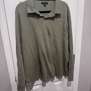 Banana Republic Olive Green Men's Polo Long Sleeve Shirt XXL